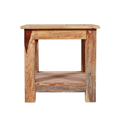 Sheesham Furniture Solid Wood in Natural Side Table  Night Stand