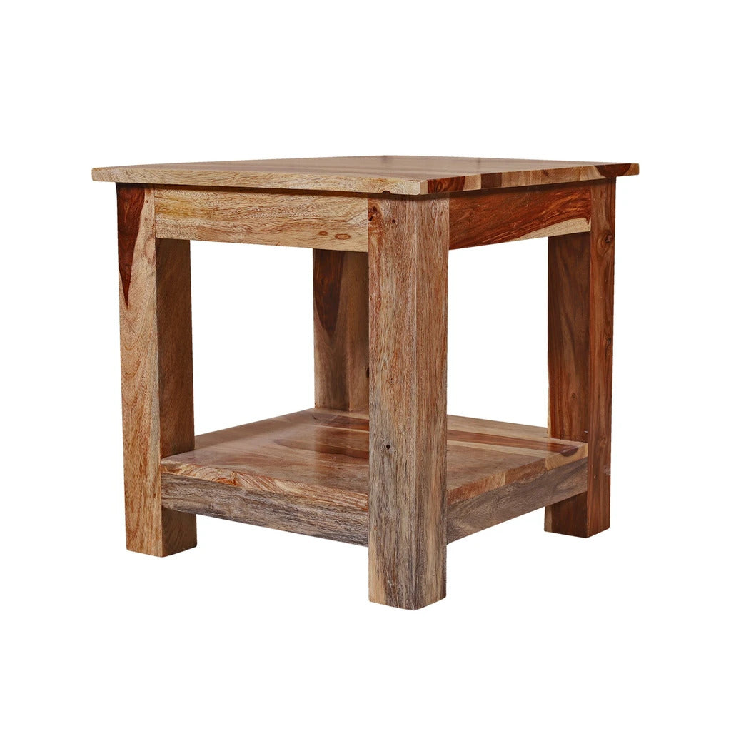 Sheesham Furniture Solid Wood in Natural Side Table  Night Stand