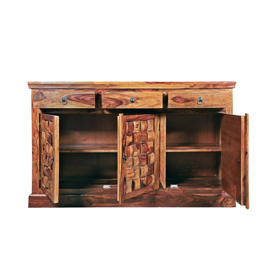 Sheesham Furniture:- Three Door Three Drawer Chest Of Drawers Side Board 