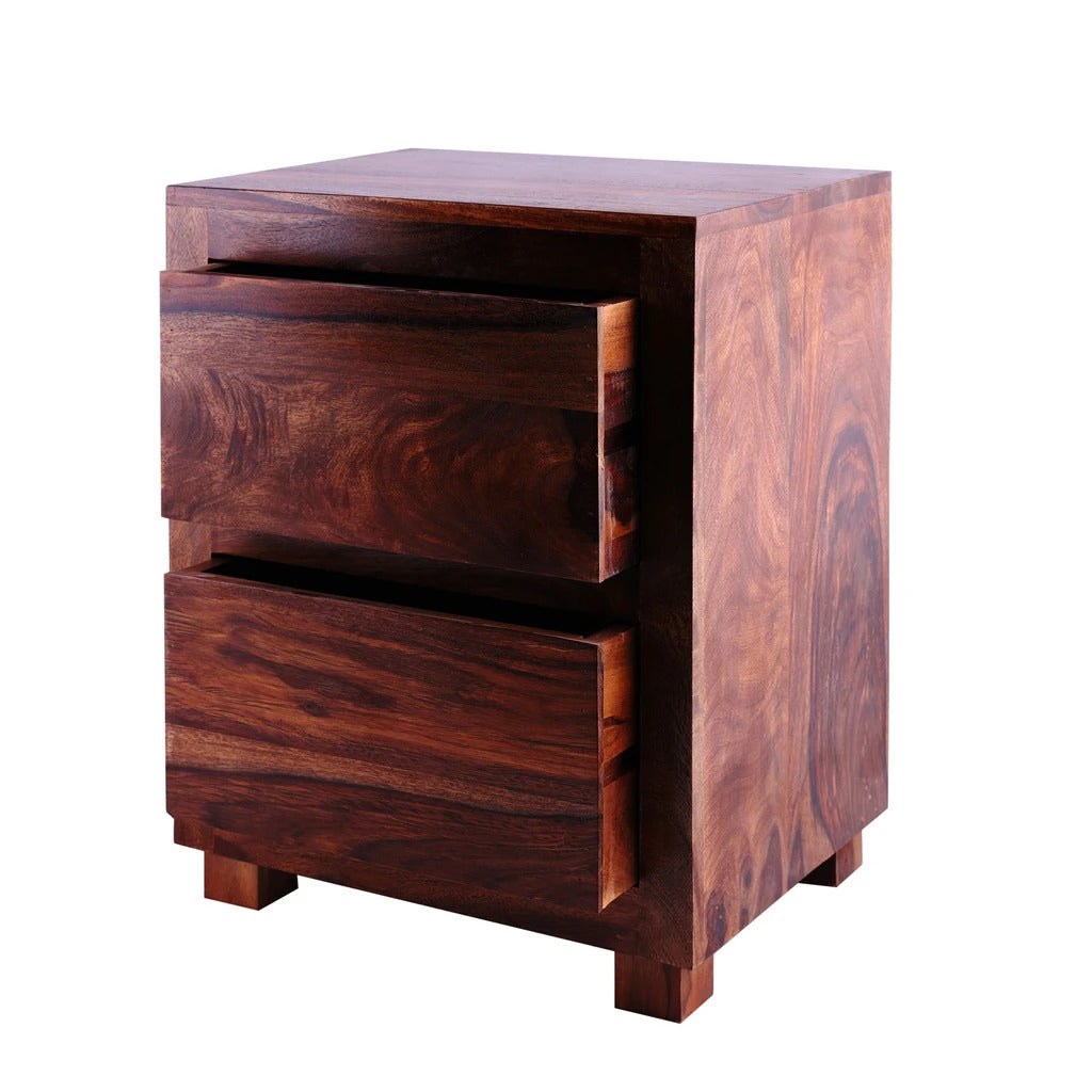 Sheesham Furniture:- Two Drawer Side Table 
