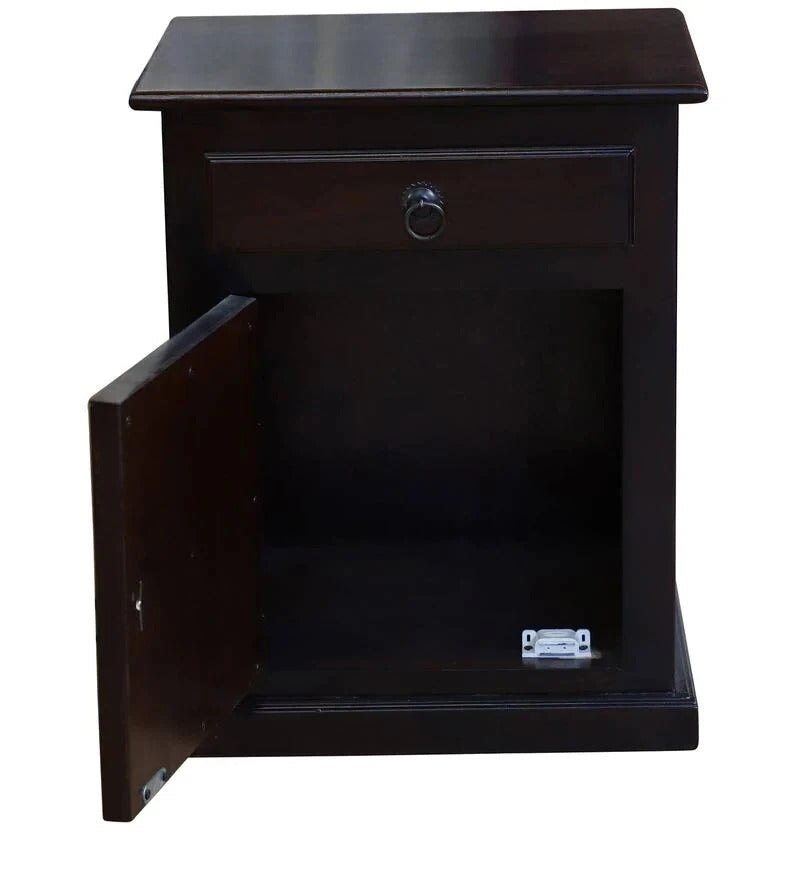Sheesham Furniture: Wallnut Wood One Door and One Drawer Side Table