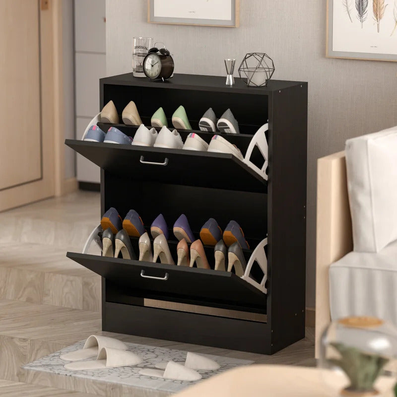 Shoe Rack: 12 Pair Shoe Storage Cabinet