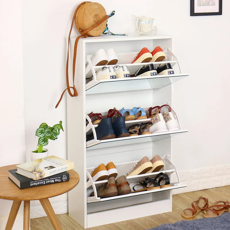 Shoe Rack: 18 Pair Stackable Shoe Storage Cabinet