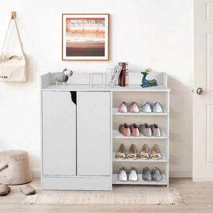 Shoe Rack: Classic White Shoe Storage Cabinet