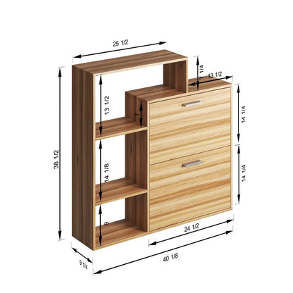 Shoe Rack: Shoe Storage Cabinet With 2 Drawers & Shelves