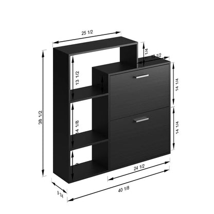 Shoe Rack: Shoe Storage Cabinet With 2 Drawers & Shelves