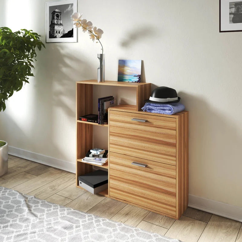 Shoe Rack: Shoe Storage Cabinet With 2 Drawers & Shelves