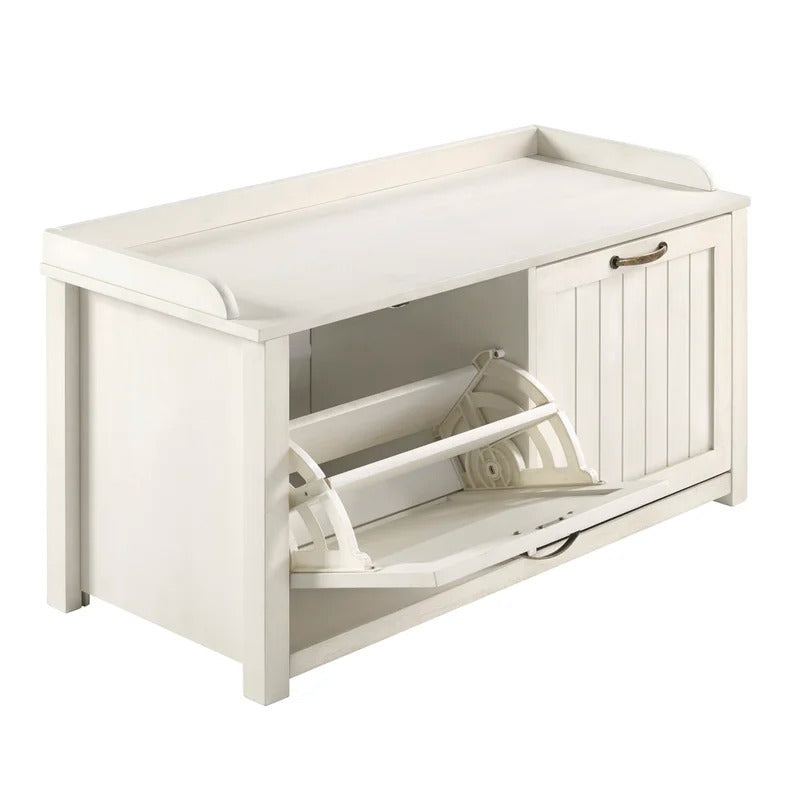 Shoe Rack: Tray Top Grooved Drop Down 10 Pair Shoe Storage Cabinet