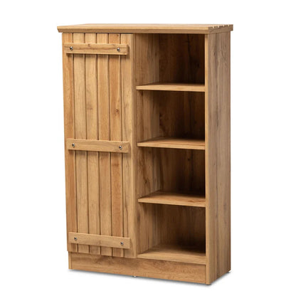 Shoe Rack: Wood 1-Door Shoe Cabinet