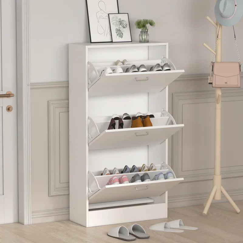 Shoe Rack: Wooden 3-Layer Shoe Storage Cabinet