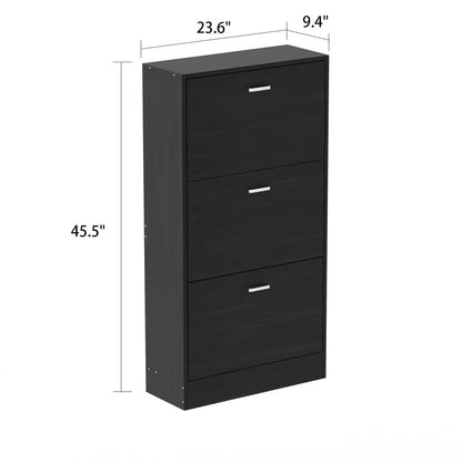 Shoe Rack: Wooden 3-Layer Shoe Storage Cabinet
