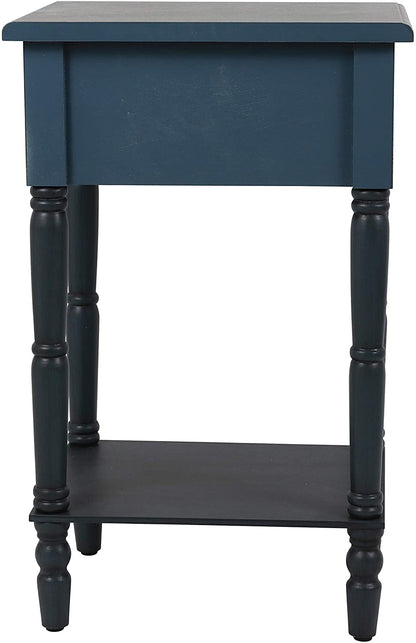 Side Tables Bailey Bead board 1-Drawer Accent Table, Antique Navy 