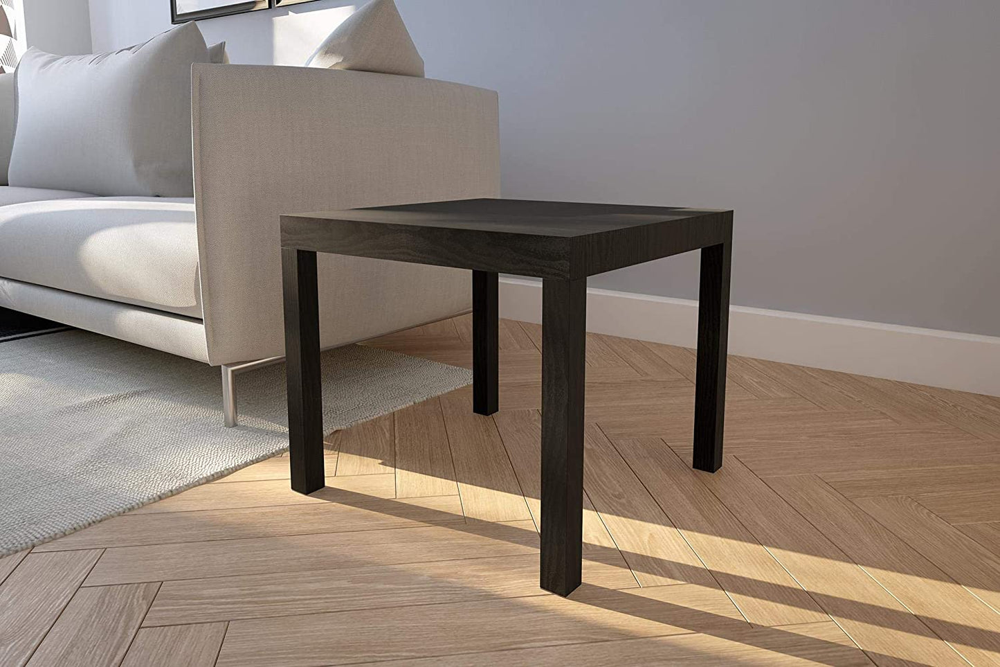Side Tables: Black Wood Modern End Table