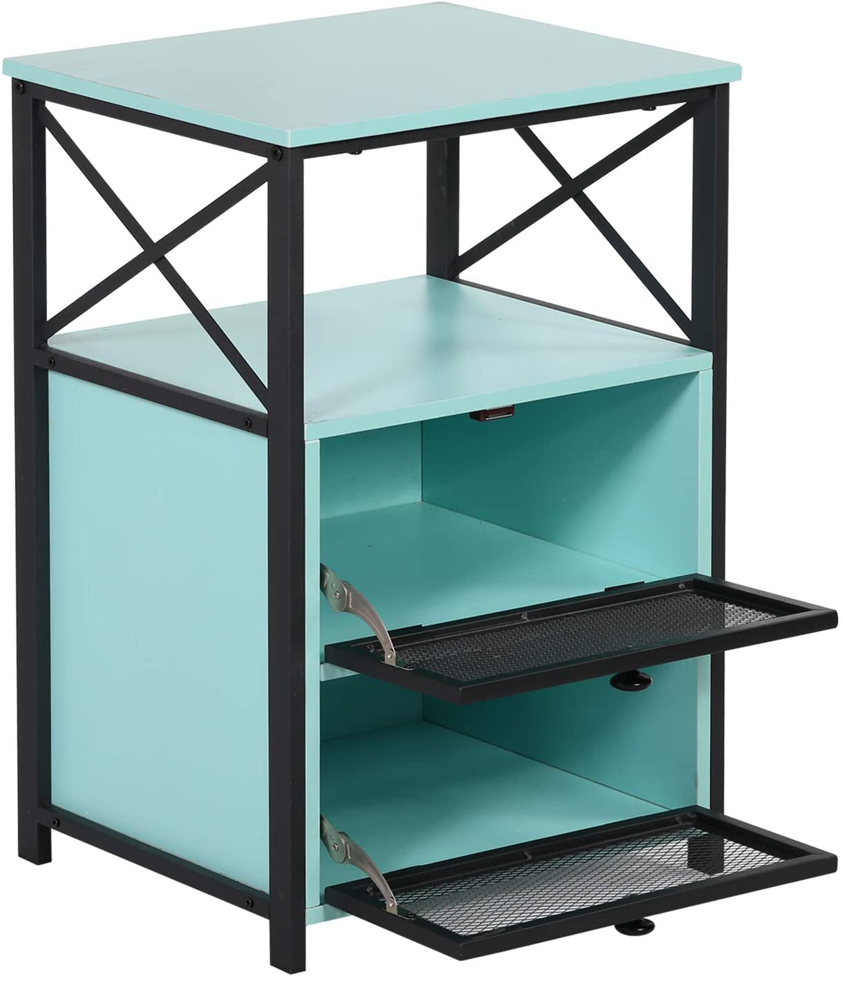 Side Tables: End Side Table with Storage Space and Flip Drawers