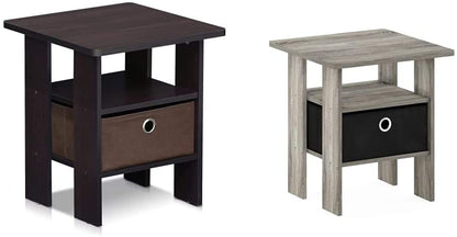 Side Tables : End Table Nightstand with Bin Drawer Bedside Table