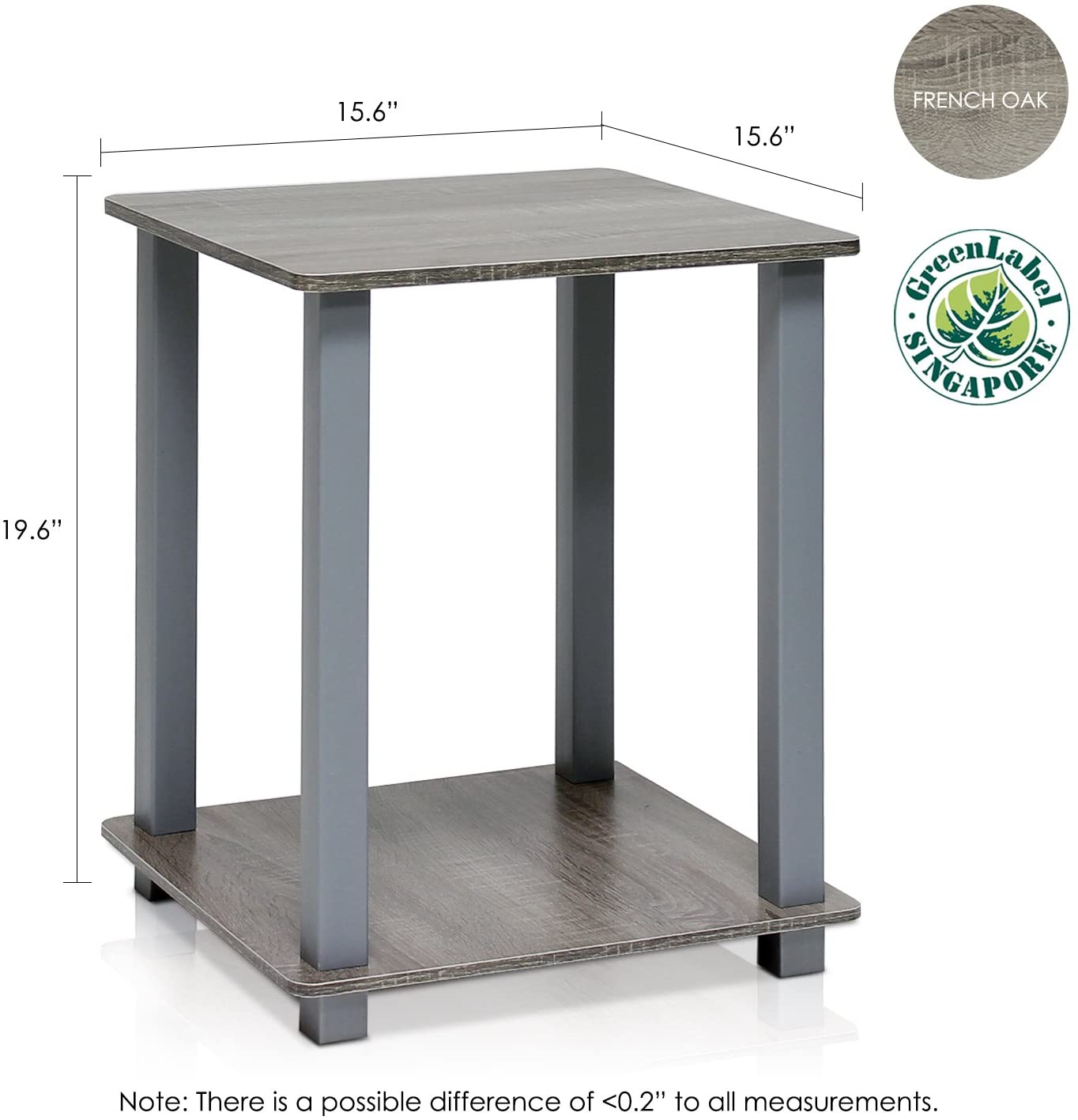Side Tables: End Table, French Oak Grey/Grey