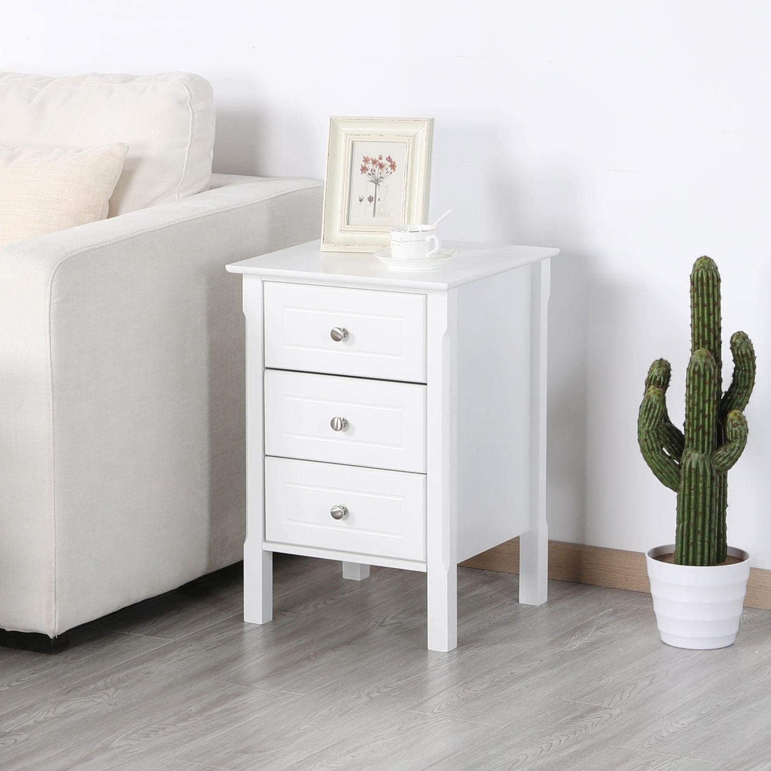  Side Tables: End Table with 3 Drawers