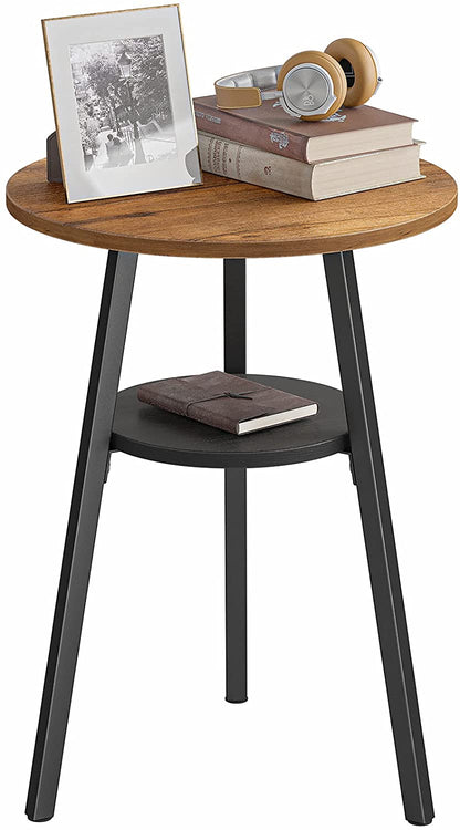 Side Tables : Round End Table, Side Table with Wooden Shelves