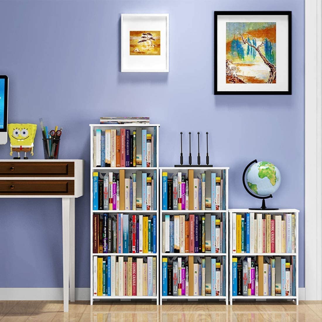 Side Tables: Small Bookcase Bookshelf for Small Spaces, Living Room, Bedroom, Office, Sofa, Entryway