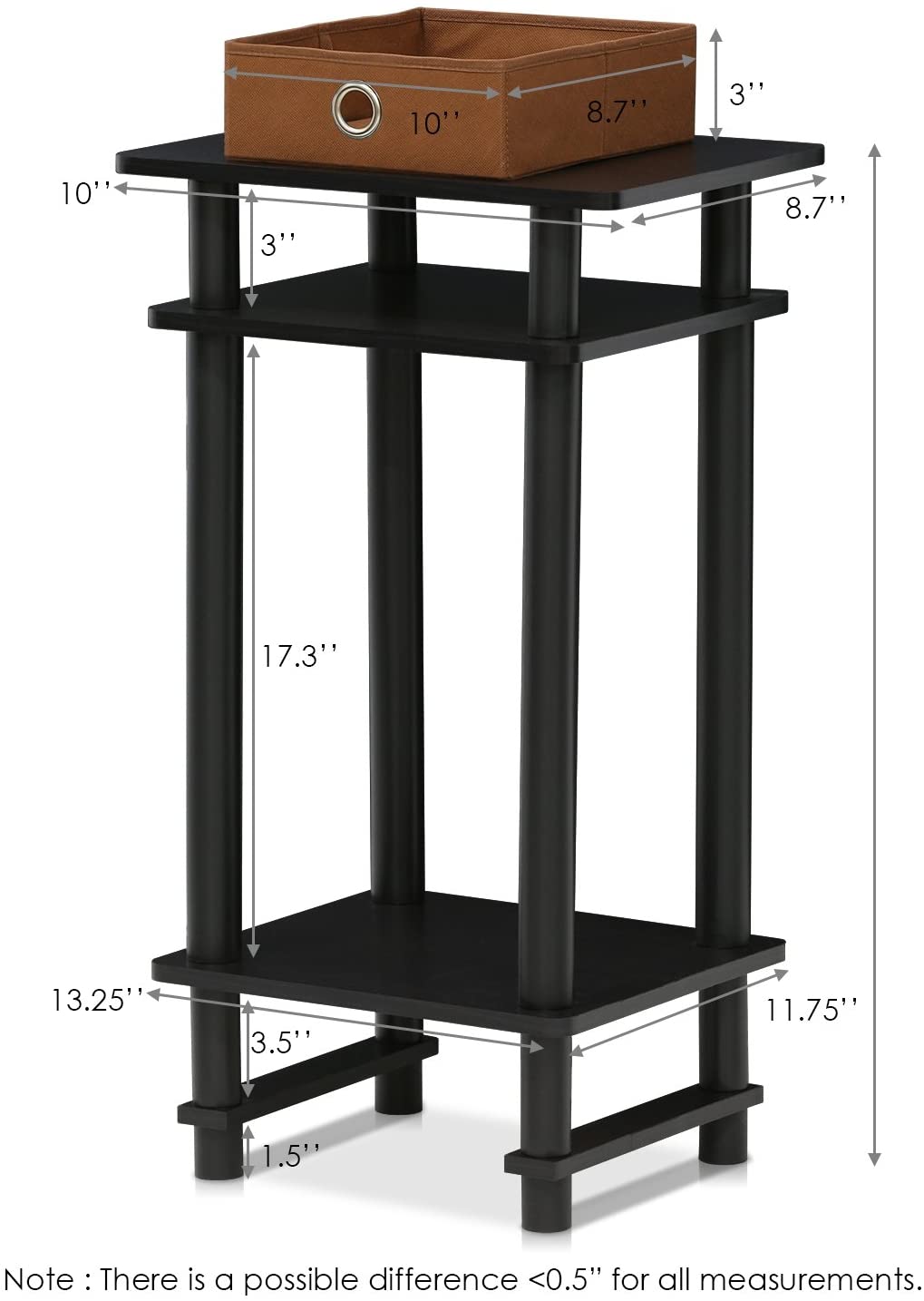 Side Tables : Turn-N-Tube End Table, 1-Pack, Espresso