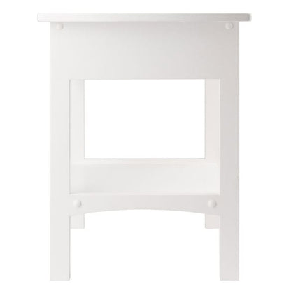 Side Tables: Wood Claire Accent Table, White
