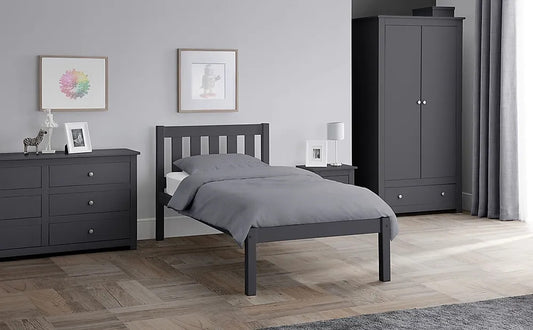 Single Bed: Dark Grey Single Bed