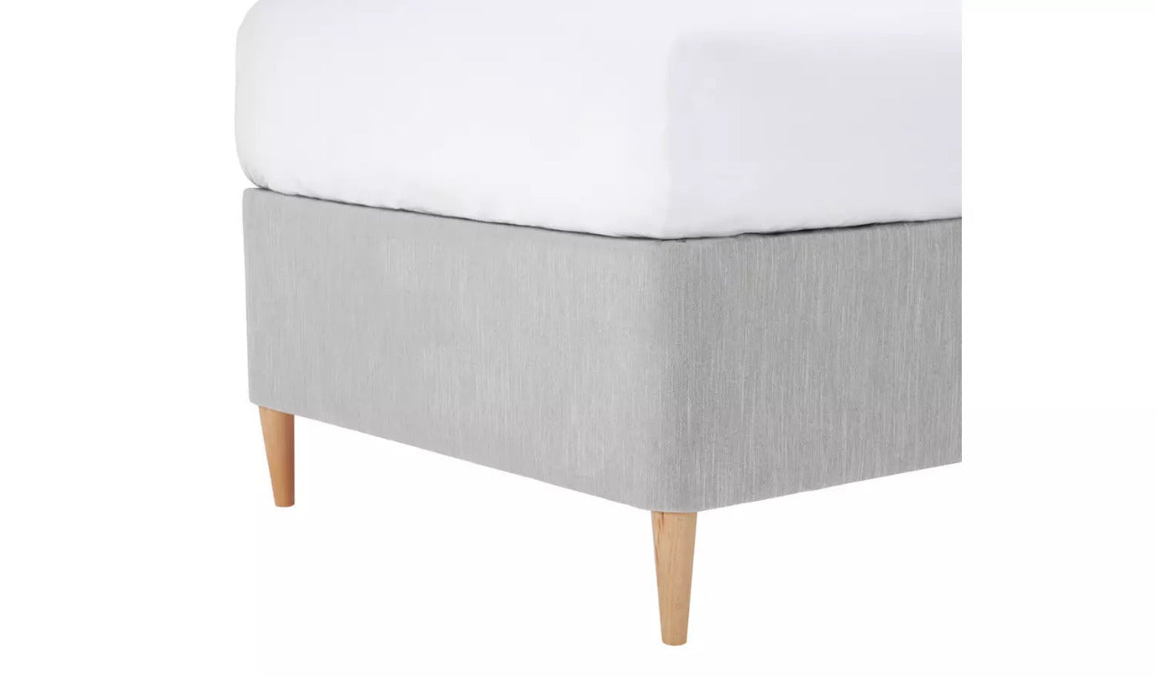 Single Bed: Light Grey Single Divan Bed