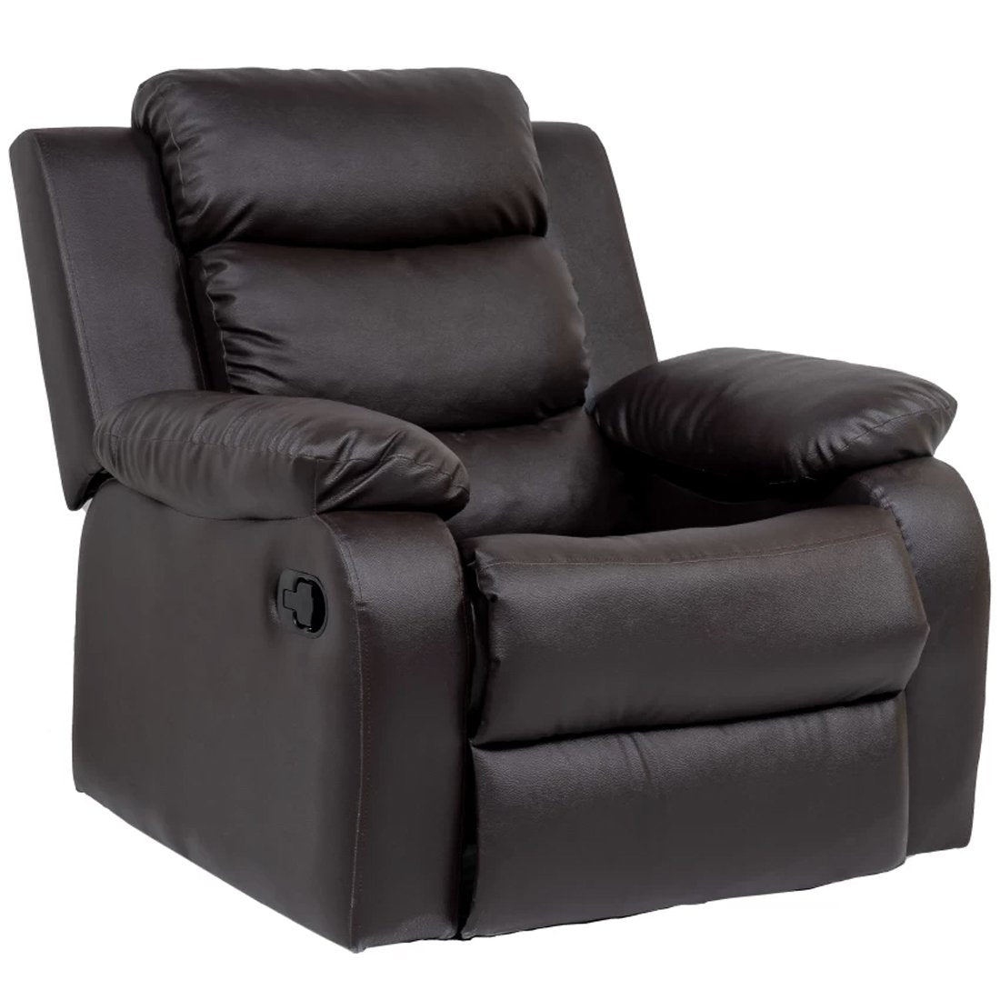 Single Seater 1 Seat Recliner Sofa with Premium Leatherette, Brown
