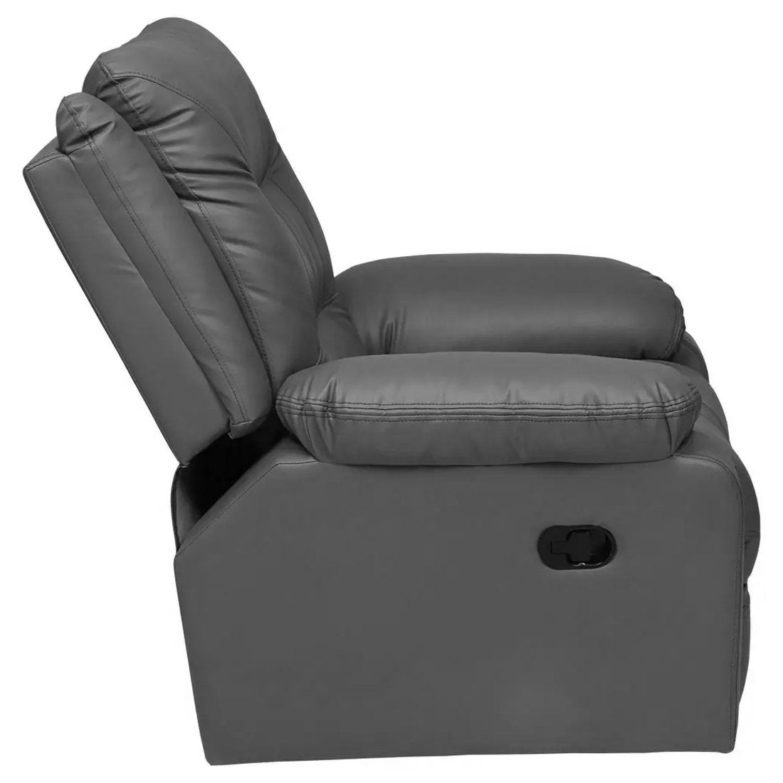 1 Seat Recliner Sofa with Premium Leatherette, Grey