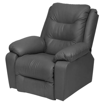 1 Seat Recliner Sofa with Premium Leatherette, Grey