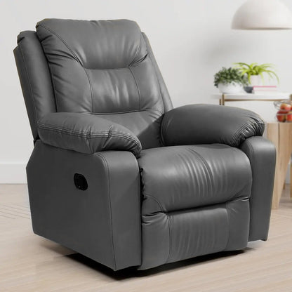 Single Seater 1 Seat Recliner Sofa with Premium Leatherette, Grey