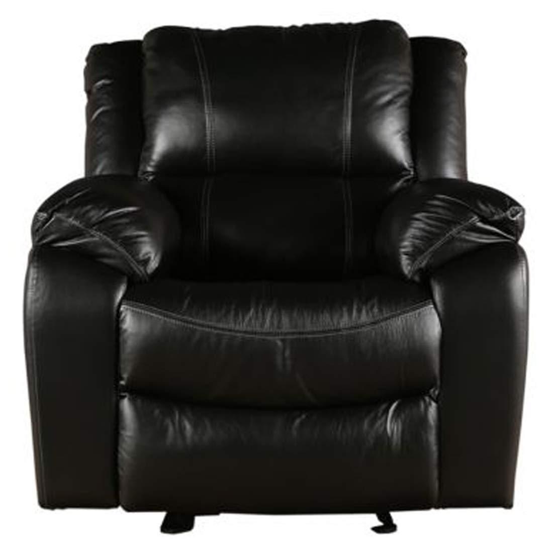 Single Seater 1 Seat Recliner Sofa with Premium Leatherette, Black