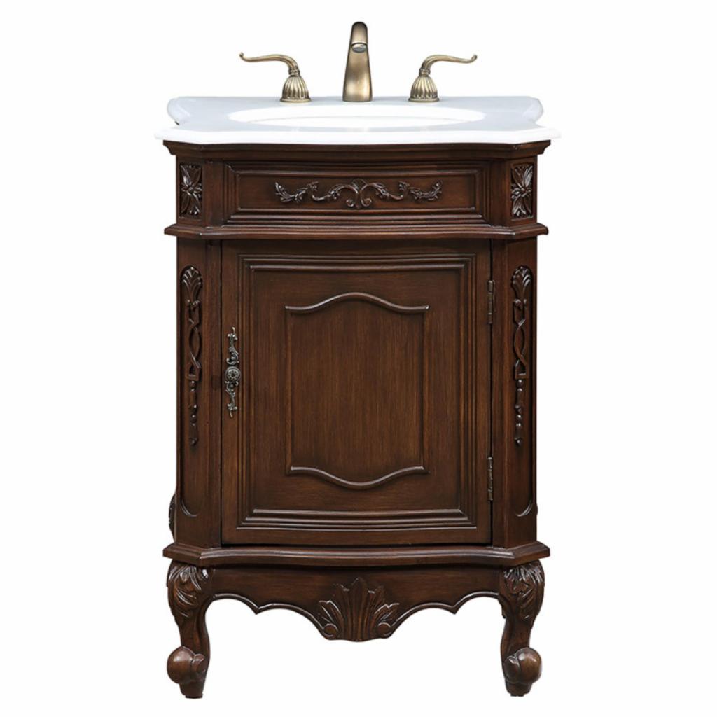 Single Sink Vanities: 24 in. Coffee Single Bathroom Vanity