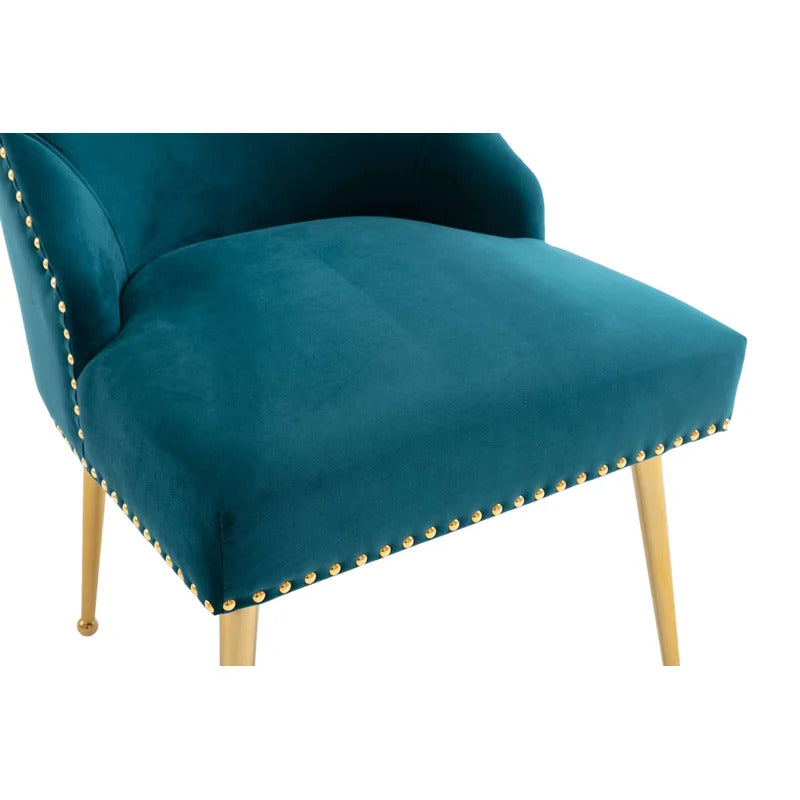 Slipper Chair: 21.57'' Wide Velvet Slipper Chair