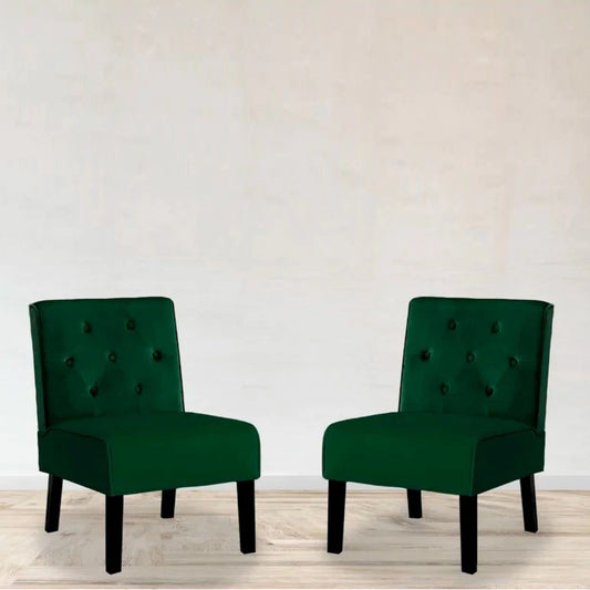 Slipper Chair 21'' Wide Tufted Velvet Slipper Chair (Set of 2)