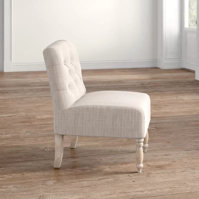 Slipper Chair: 22.37'' Wide Tufted Slipper Chair