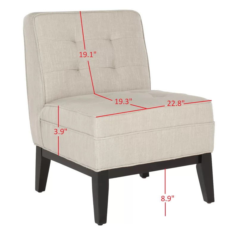 Slipper Chair: 22.4'' Wide Tufted Slipper Chair