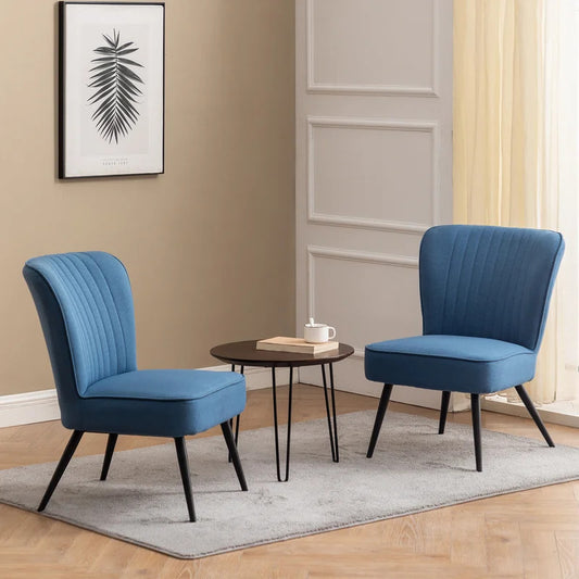 Slipper Chair: 22.8'' Wide Linen Slipper Chair (Set of 2)