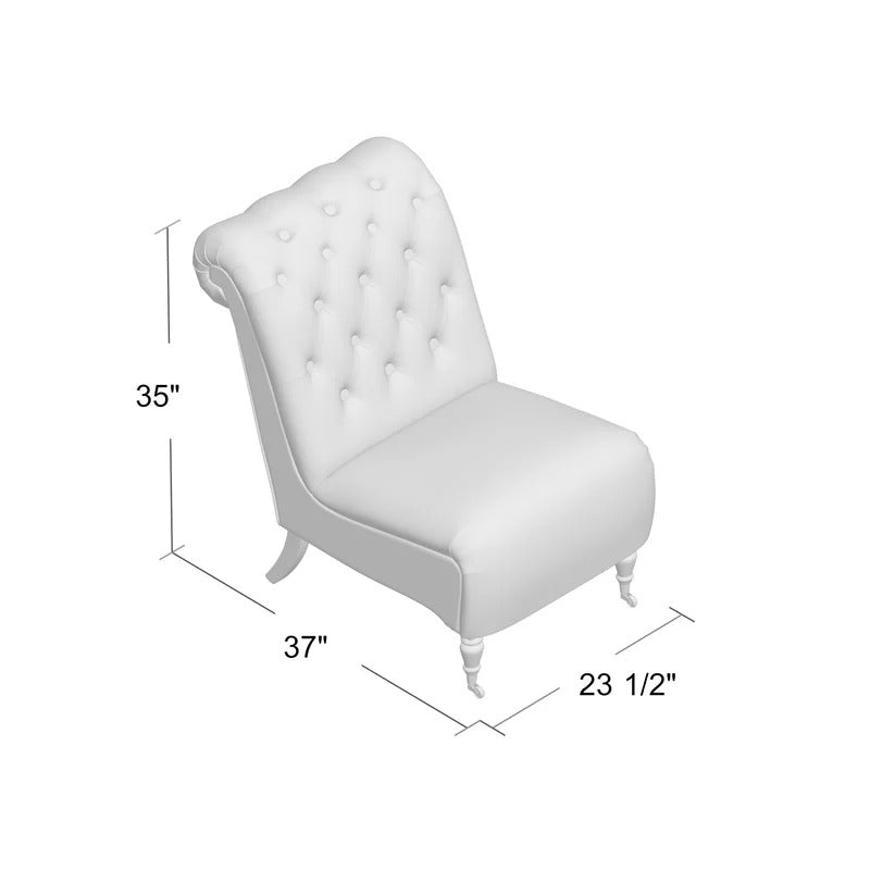 Slipper Chair: 23.5'' Wide Tufted Slipper Chair