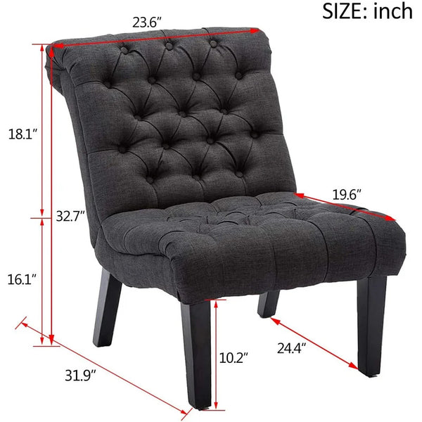 Slipper Chair:  23.6'' Wide Tufted Slipper Chair