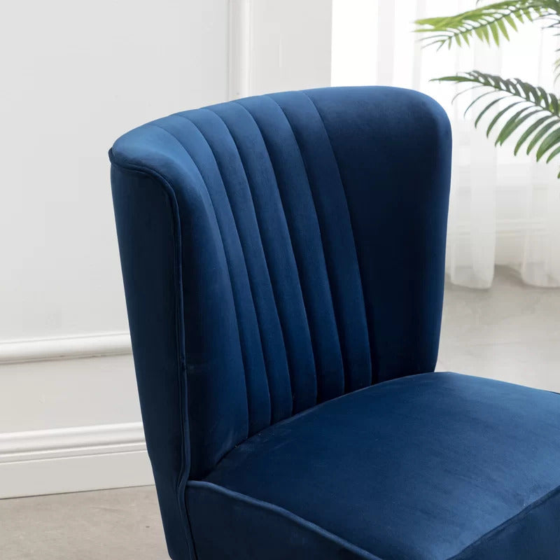 Slipper Chair: 24'' Wide Velvet Slipper Chair