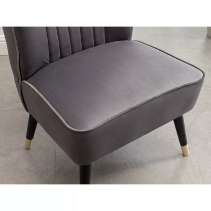 Slipper Chair: 24'' Wide Velvet Slipper Chair