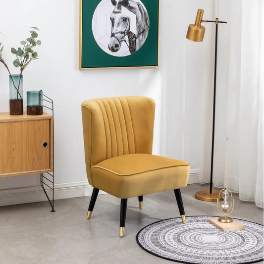 Slipper Chair: 24'' Wide Velvet Slipper Chair