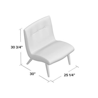Slipper Chair: 25.2'' Wide Tufted Slipper Chair