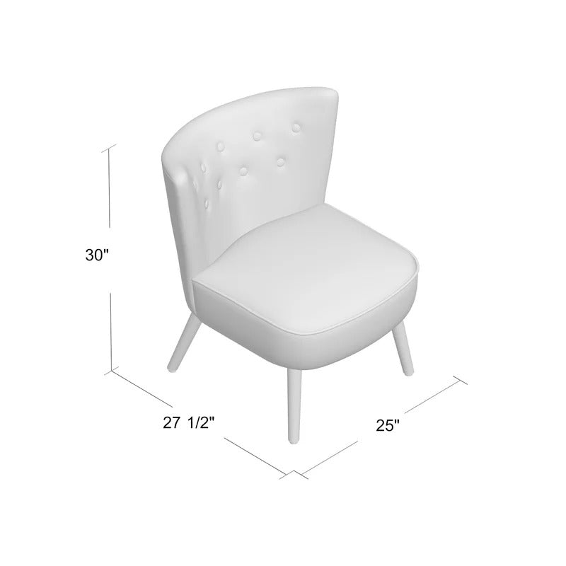 Slipper Chair: 25.5'' Wide Tufted Velvet Slipper Chair