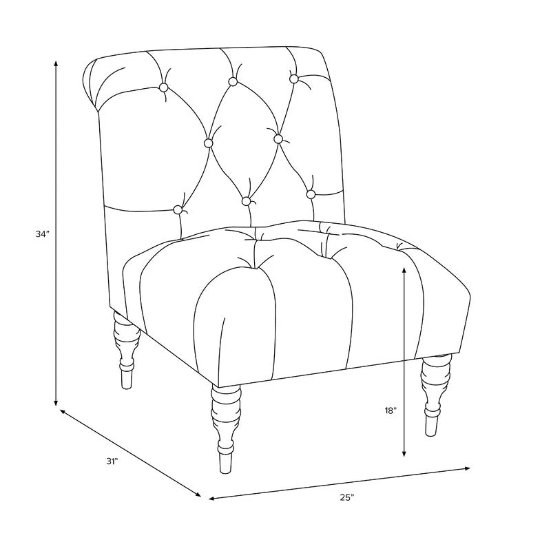 Slipper Chair: 25'' Wide Tufted Slipper Chair