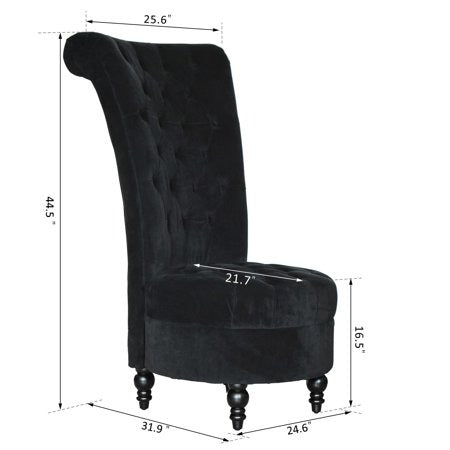 Slipper Chair 25'' Wide Tufted Velvet Slipper Chair