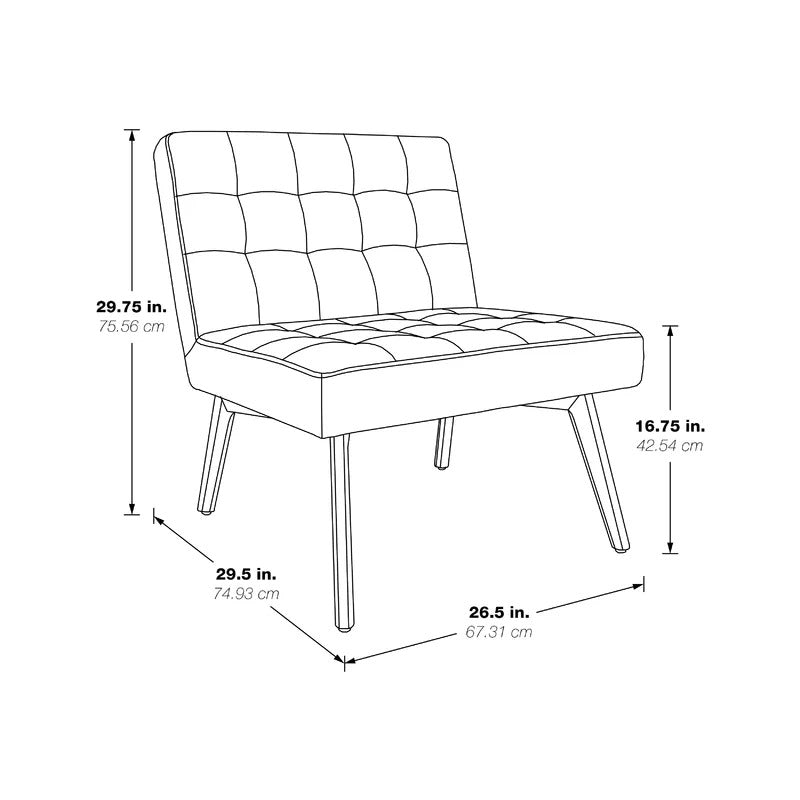 Slipper Chair: 26.5'' Wide Tufted Slipper Chair