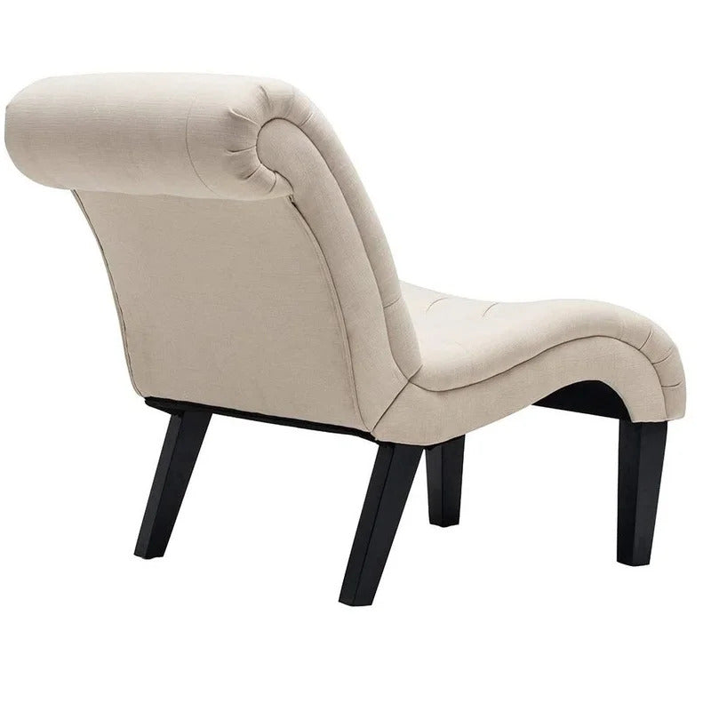 Slipper Chair: 27.2'' Wide Tufted Linen Slipper Chair