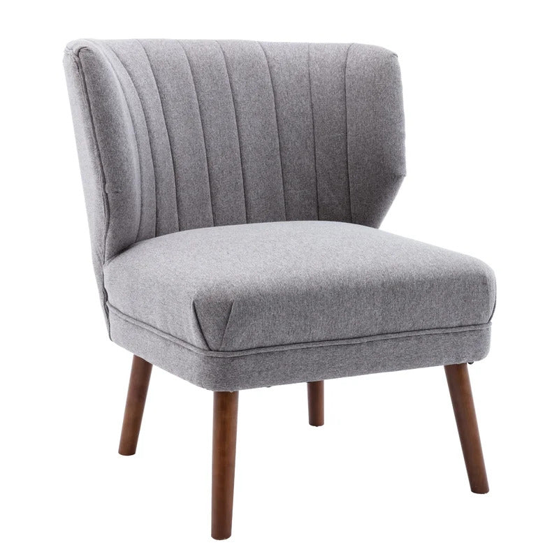 Slipper Chair: 29.25'' Wide Tufted Chenille Slipper Chair